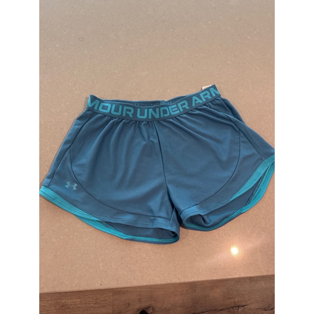 Under Armour Women's‎ Running Shorts Medium Teal Blue Activewear Athletic